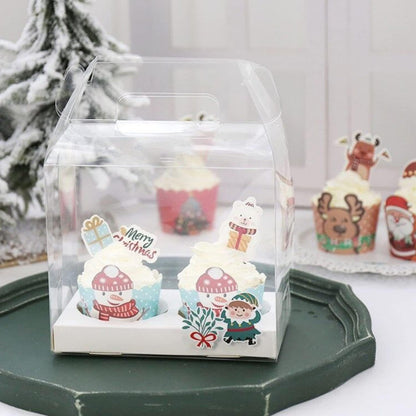 Christmas Paper Baking Cups 50Pcs Santa Claus/Christmas Snowman/Christmas Elk Cake Baking Cups Cupcakes (50Pcs Christmas Snowman)
