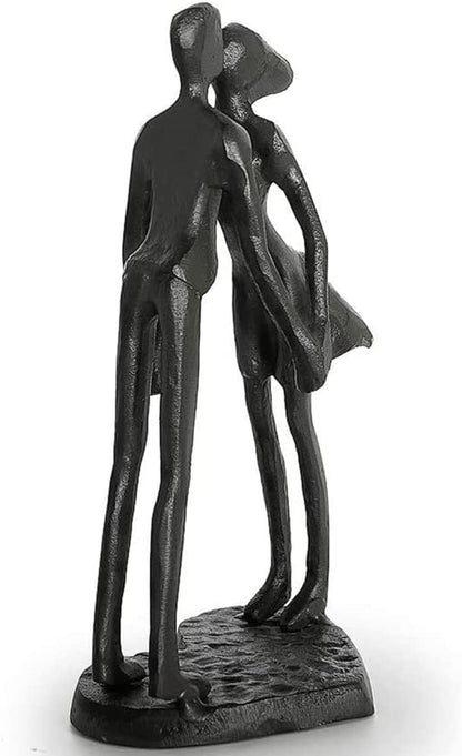 Iron Anniversary Couple Sculpture 6 Inch - Timeless Wedding Couple Gifts, Her or Wife, 1St 25Th 50Th or 6Th Anniversary, Valentines, Birthday