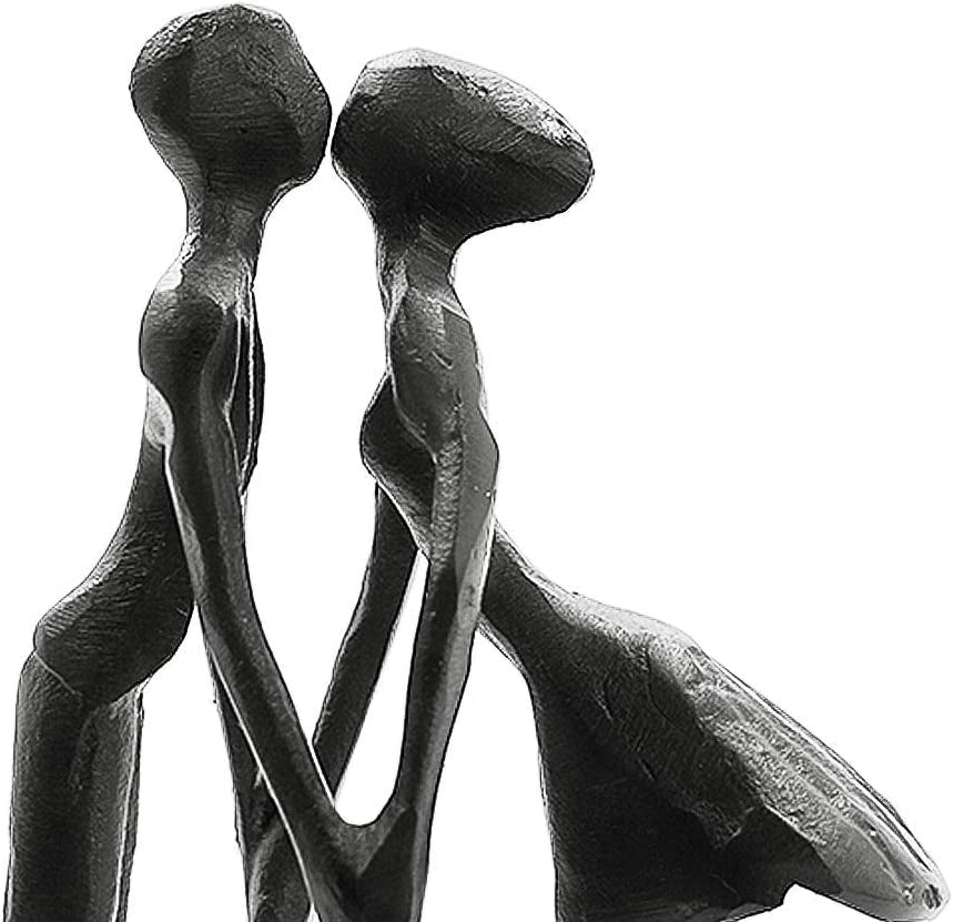 Iron Anniversary Couple Sculpture 6 Inch - Timeless Wedding Couple Gifts, Her or Wife, 1St 25Th 50Th or 6Th Anniversary, Valentines, Birthday